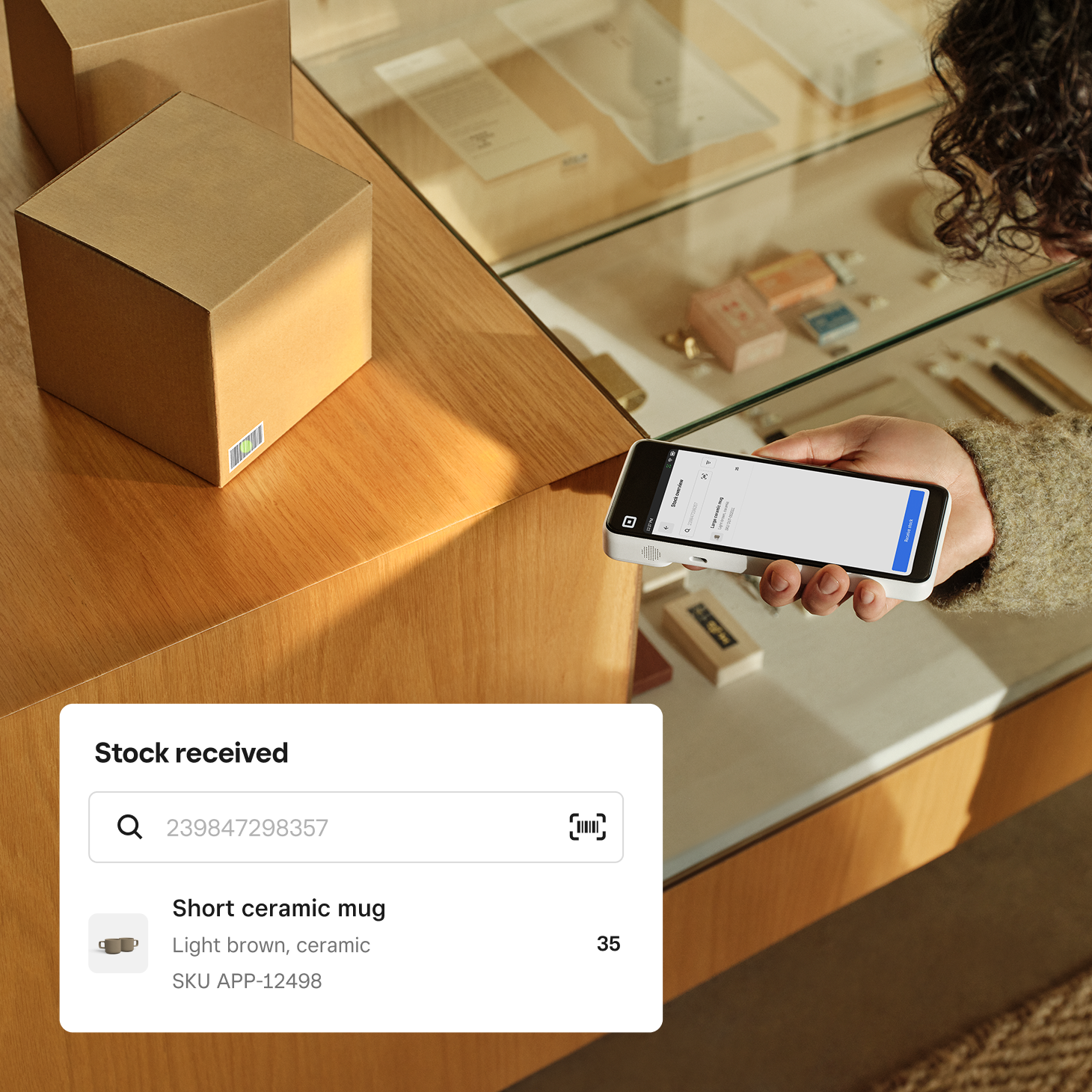 Square Handheld scanning barcode